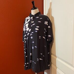 Ksubi Men’s Fractals‎ Resort Abstract Twill Short Sleeve Button Down Camp Shirt